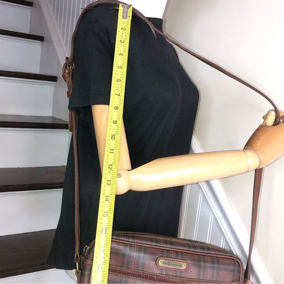RALPH LAUREN Black Watch Tartan Plaid Crossbody Messenger Bag - Picture 9 of 17